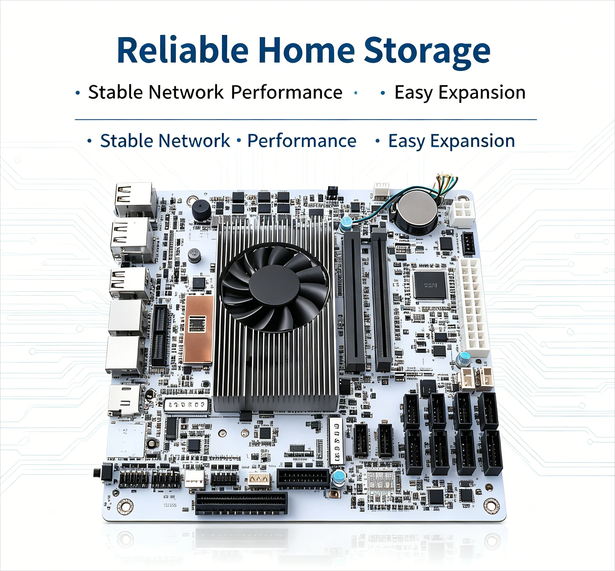 i5-8265UES 8 Bay NAS Motherboard 8 SATA Ports Dual M.2 Slot Support DDR4 RAM Home Storage Server Mainboard