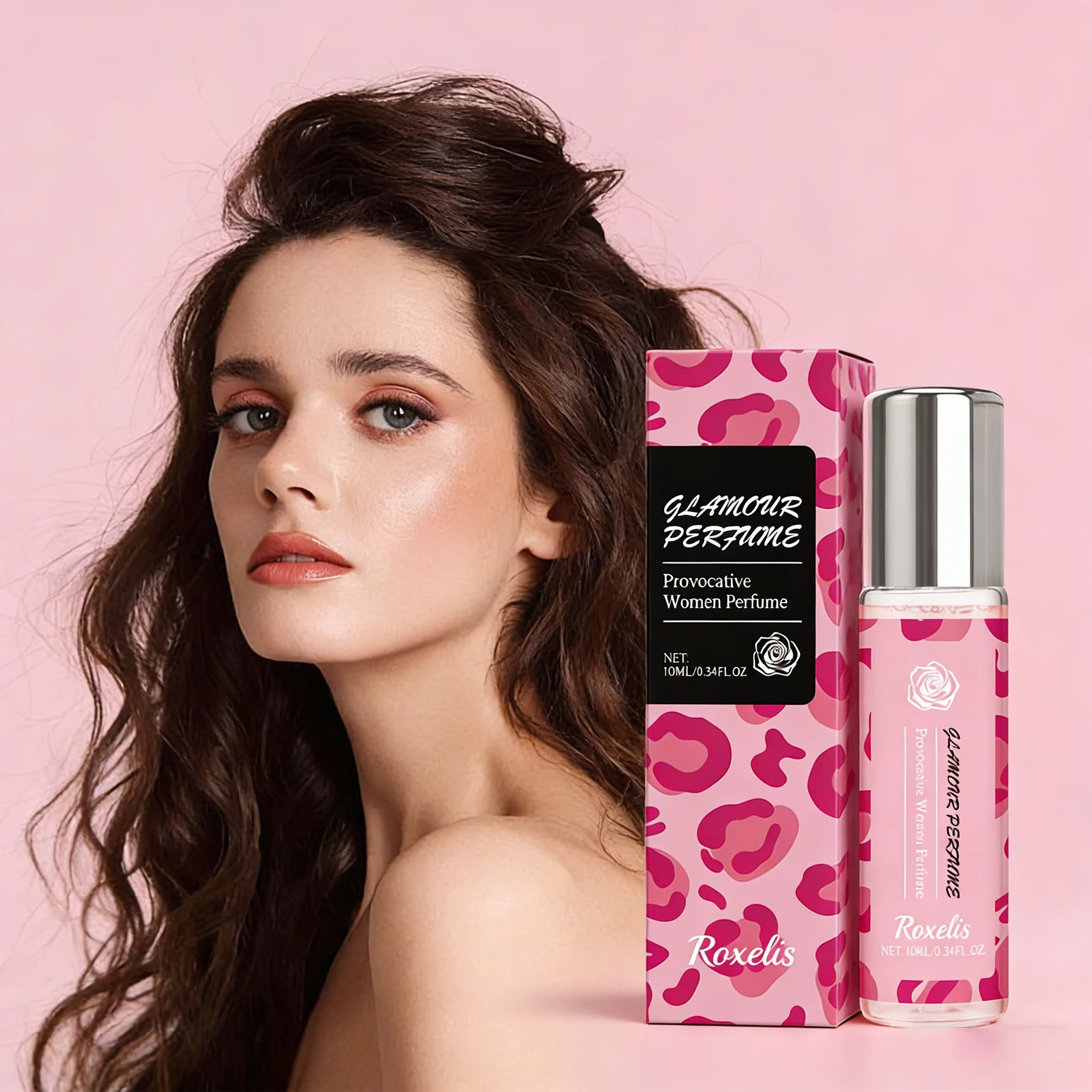 Roxelis 10ml Rose Glamour Perfume for Women Elegant Lady ScentEnhances Feminine Charm Moisturizing Comfortable, Ideal for Dating