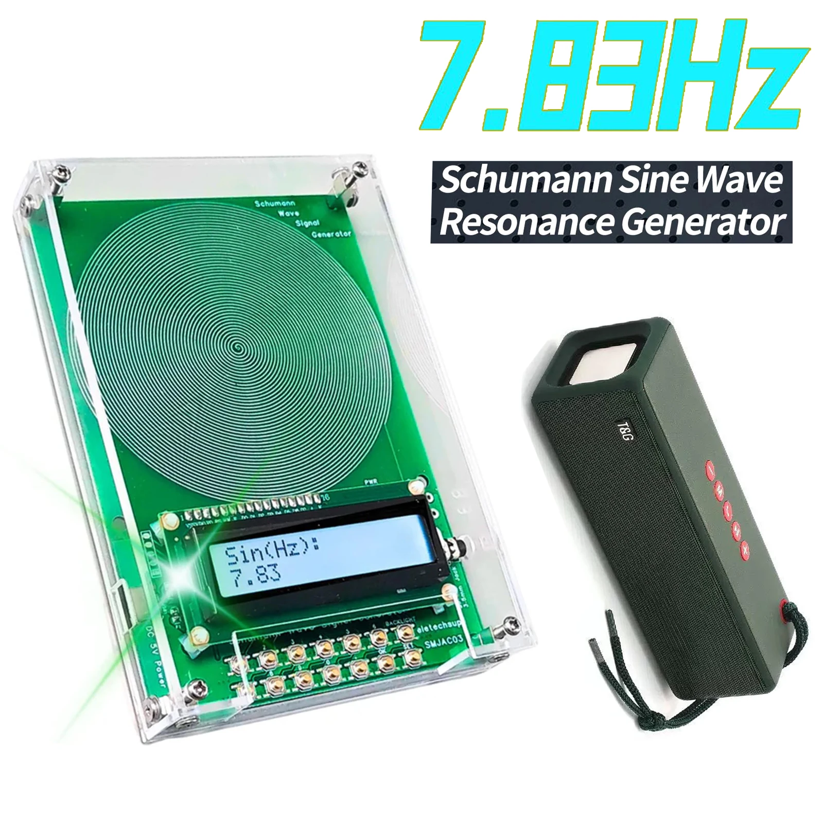 7.83HZ Schumann Wave Generator Natural Bio-Healing Ultra-low Frequency Pulse Generator 3.5MM Audio Resonator Vibration Speaker