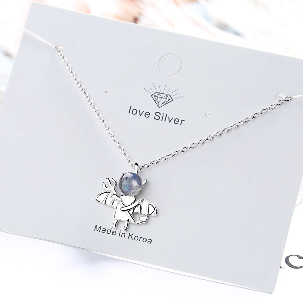 

925 Sterling Silver Little Devil Crystal Necklaces For Women Luxury Quality Jewelry Wholesale Jewellery