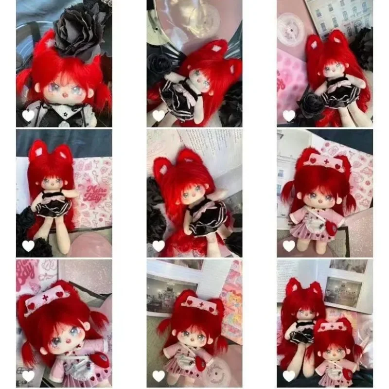 20Cm Rood Haar Katoen Pop Groot Oor Cartoon Anime Spel Kawaii Knuffels, Naakte Pop, Fans Collectie Verjaardagscadeaus Voor Vriendinnen