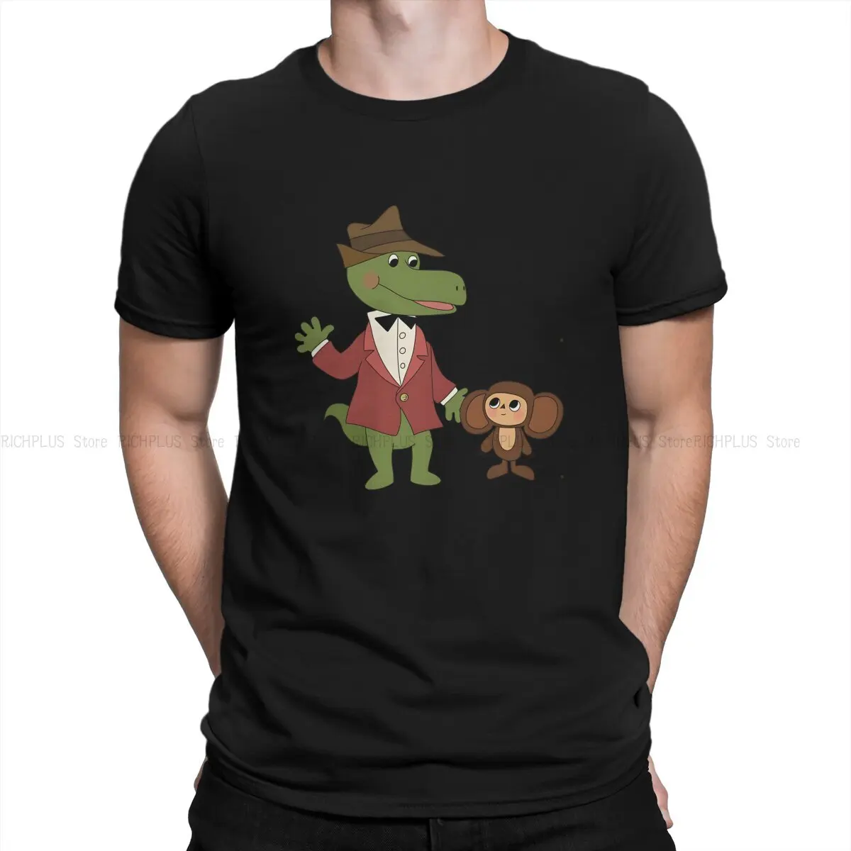 Gena And Cheburashka TShirt For Male Cheburashka Cartoon Clothing Fashion Polyester T Shirt Comfortable