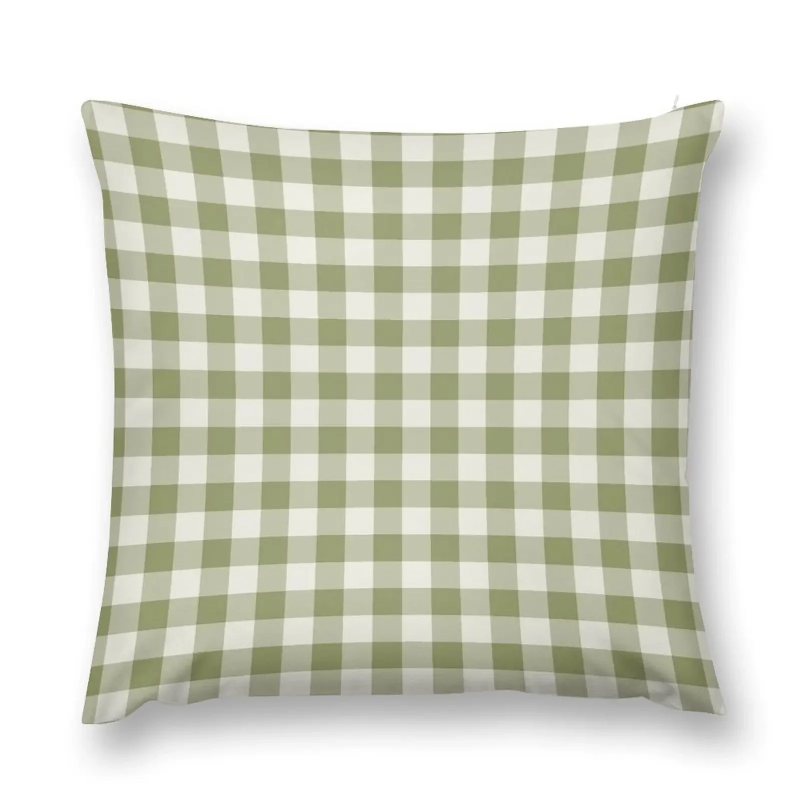 

Sage Green and White Gingham Checkered Pattern Aesthetic Throw Pillow Couch Pillows pillow