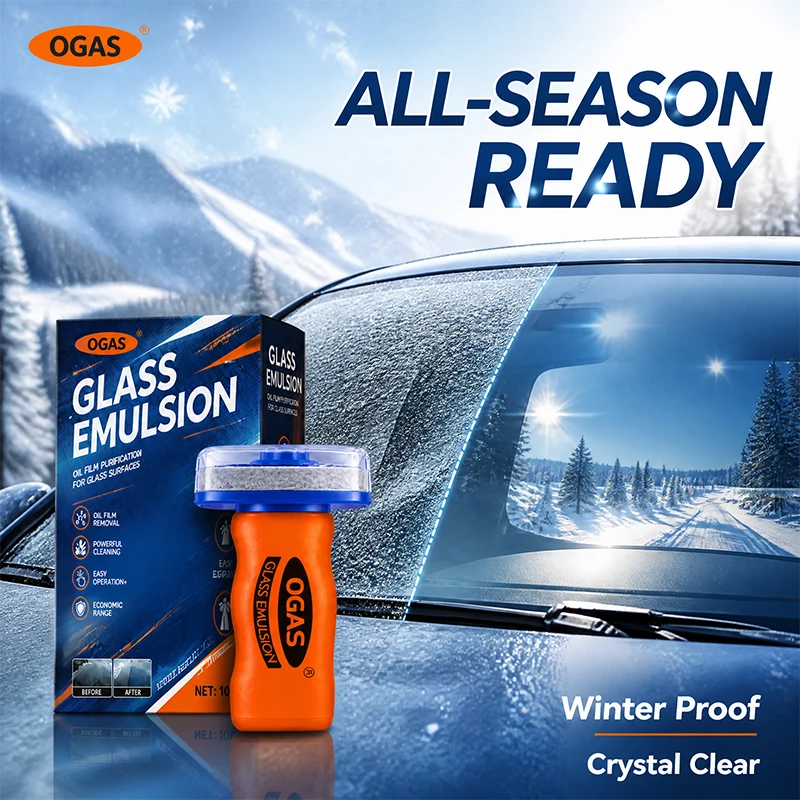Glass Emulsion Gen 2 Car Glass Oil Film Remover 100g Anti-Fog Snow Ice Ready Cleaner for Windshield Side Window Rearview Mirror