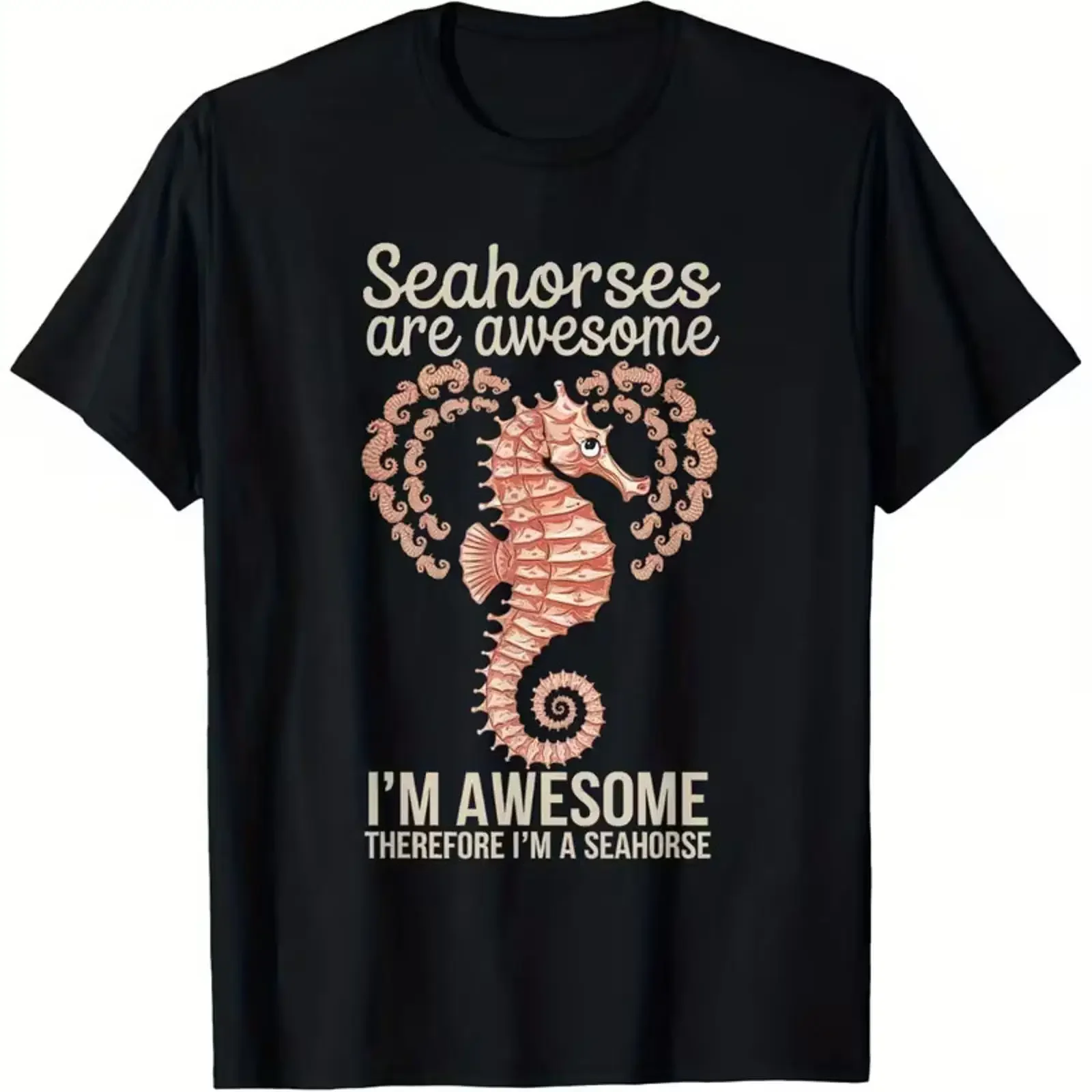 Men'S Funny Seahorse T Shirt Seahorses Are Awesome I'm Too S vintage Washed Soft streetwear Slightly Unisex Stylish Breathable