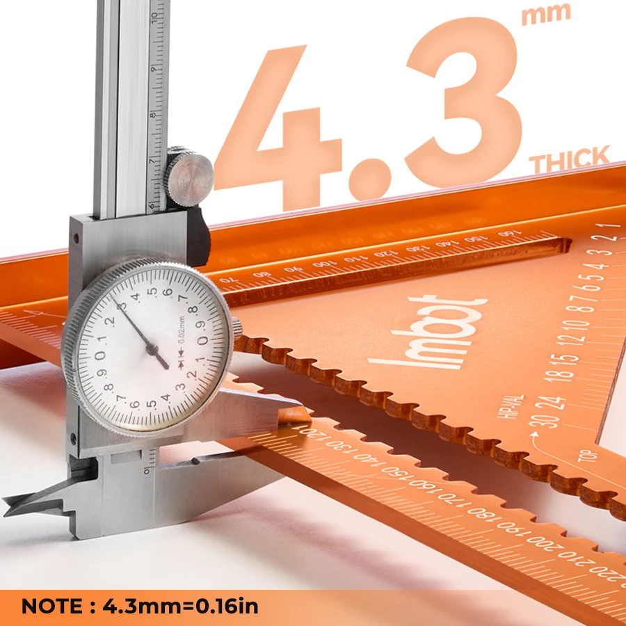 IMBOT Liga de Alumínio Escala Dupla Triângulo Régua Ângulo Régua Carpinteiro Triângulo Quadrado Rafter Ferramenta Ferramenta de Mensagem para Carpintaria
