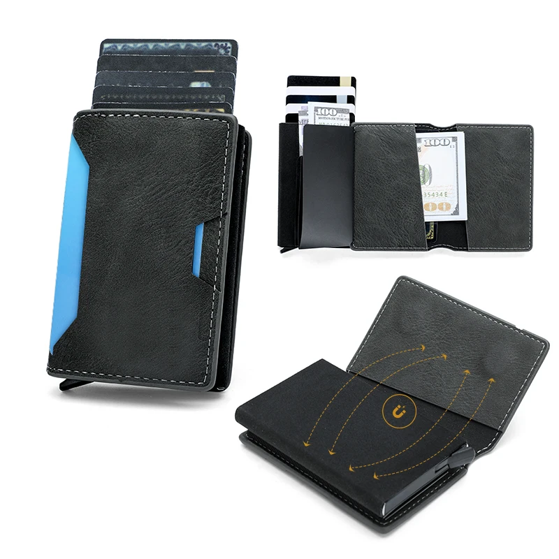 Aluminum Alloy Magnetic Card Holder Men's First Anti-Theft Simple Design Gift Card Case
