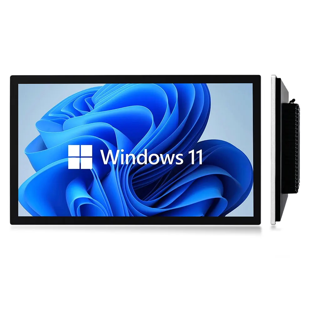 

17 " 19 inch True flat Embedded wall mounted Industrial Computer J4125 J6412 i5 i7 10 points touch screen all in one PC