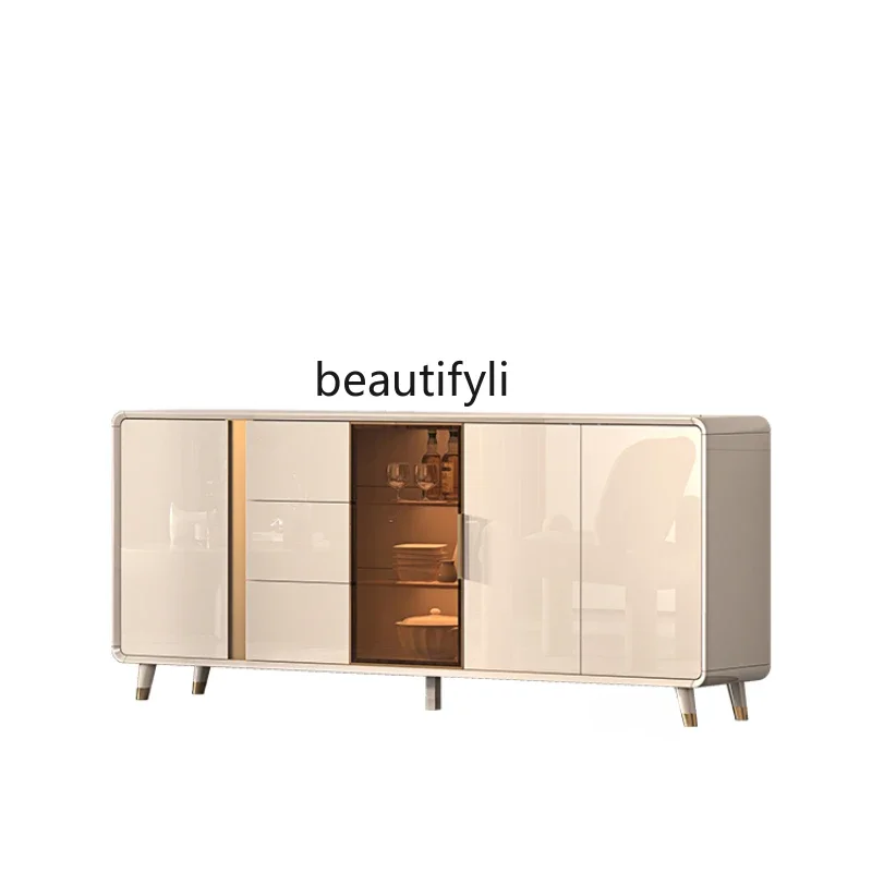 

Luxury Italian Side Cabinet Modern Minimalist Wall-Mounted Integrated Kitchen Storage Cabinet Living Room Storage Side Cabinet