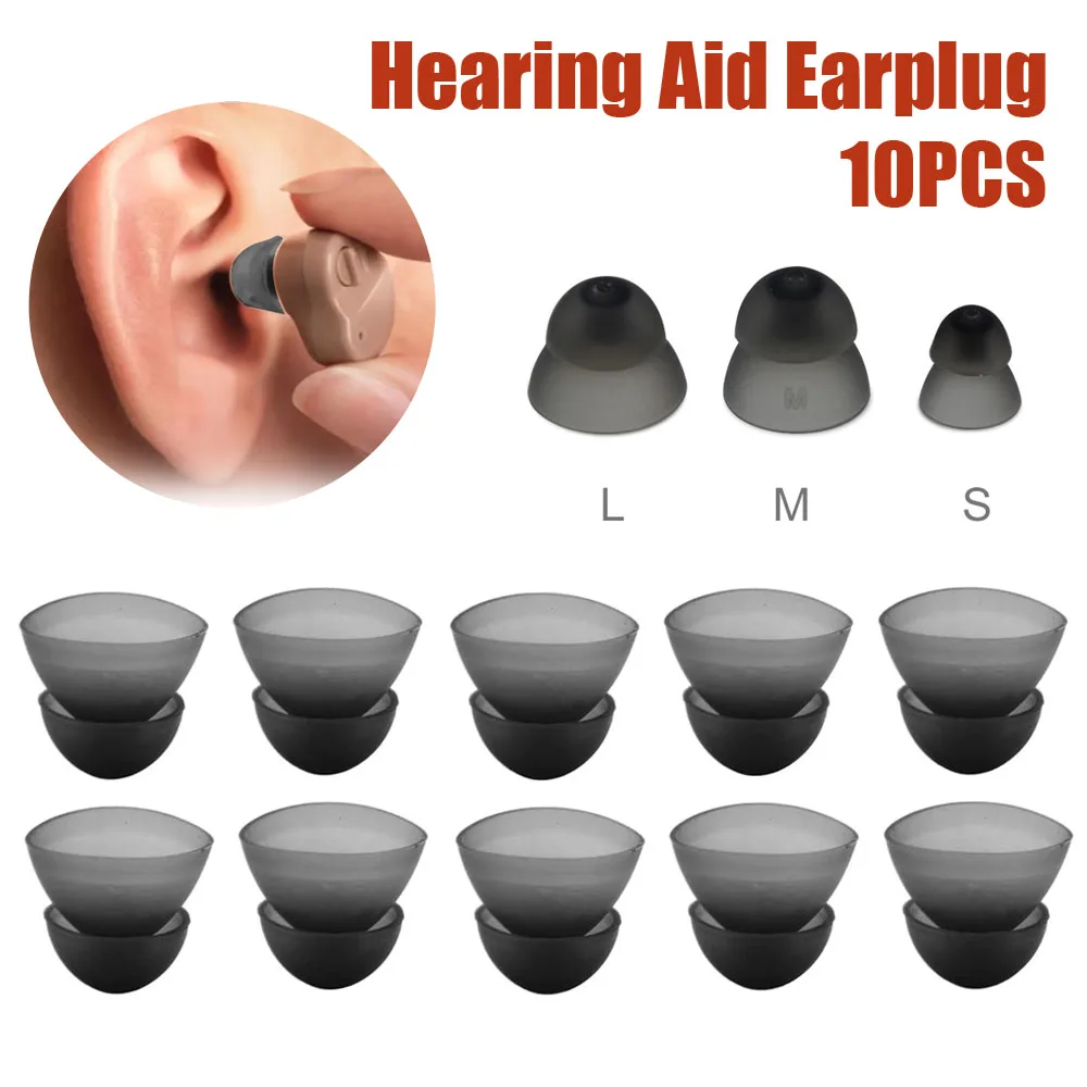 10Pcs 8/10/12mm Closed Fit Hearing Aid Domes Earplug Silicone Double Layer Anti Static Eartips Replacement Hearing Aid Accessory