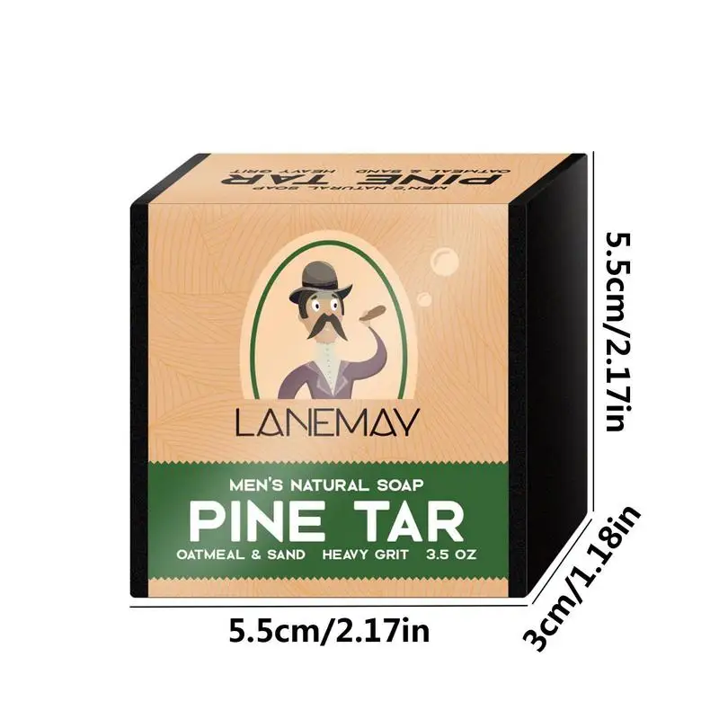 Natural Bar Soap For Men Pine Tar Soap For Moisturizing Brightening Degreasing Acarid Removal Deep Cleansing Pores Remove Dirt