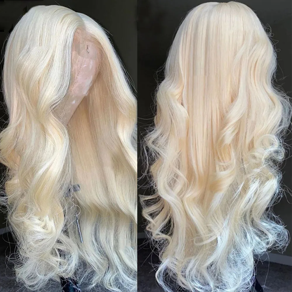 

Soft Preplucked Blonde 613 Glueless 26 Inch Long 180% Density Body Wave Lace Front Wig For Black Women Babyhair Preplucked Daily