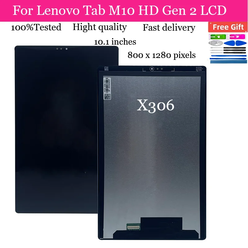 For Lenovo Tab M10 HD 2nd Gen X306 TB-X306 TB-X306F TB-X306X TB-X306V LCD Display Touch Screen Digitizer Glass Assembly