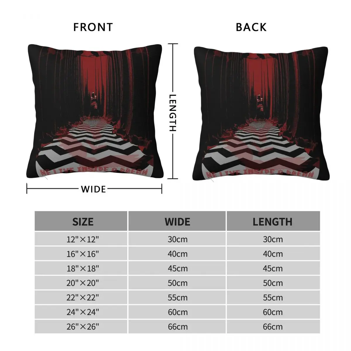 Twin Peaks We Live Inside A Dream Square Pillowcase Polyester Linen Velvet Creative Zip Decor Room Cushion Cover