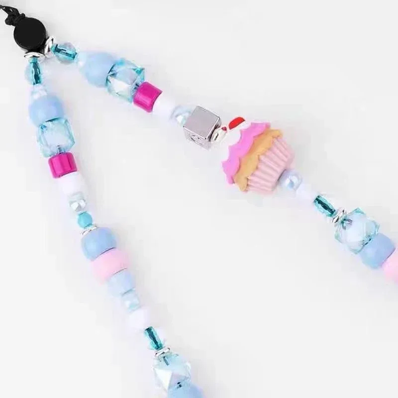 Cake Onyx Sakura Carrot Rabbit Beads Chain Universal Phone Straps iPhone Lanyard Samsung Galaxy Phone Hanging Chain