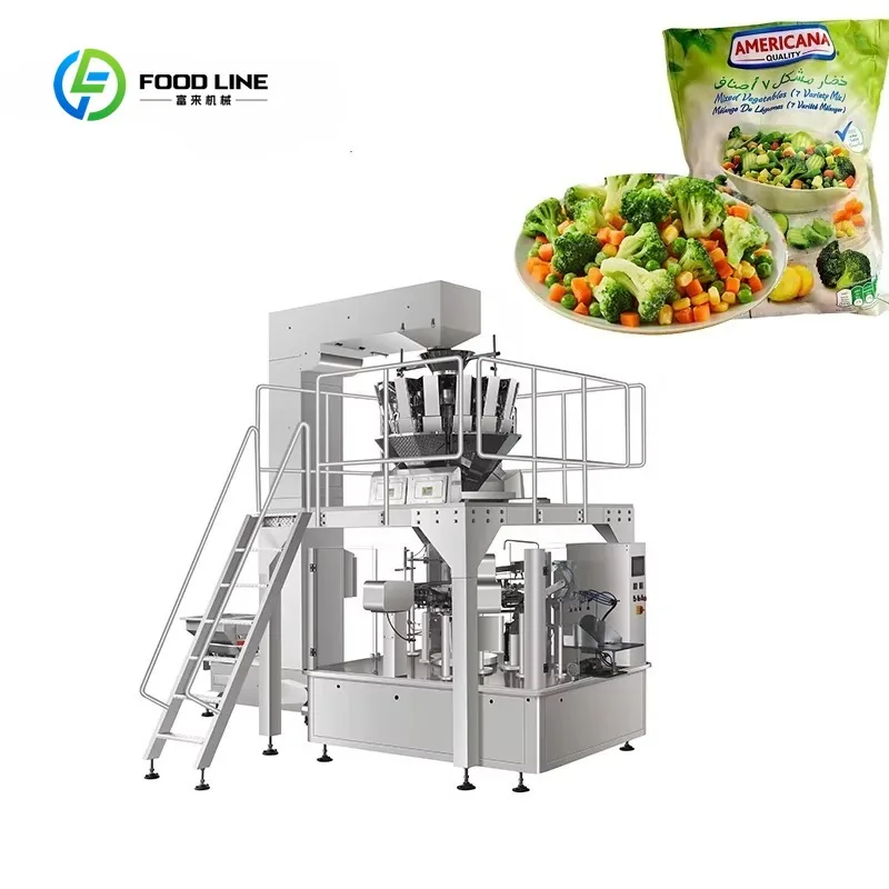 Customized Commercial Full Automatic Doypack Packing Machine 304 Stainless Steel Multihead Weigher For Granule Vegetables