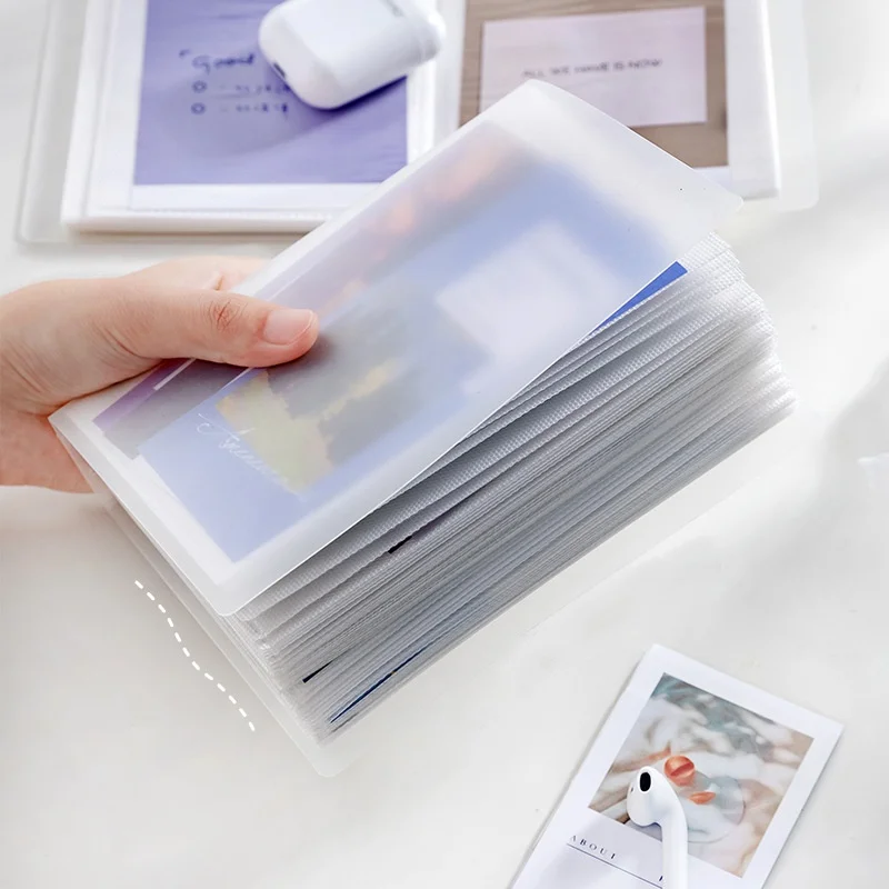 

40pcs/book A6 Storage Booklet Simple Large-Capacity Waterproof Photo Storage Book High Quality PP Material