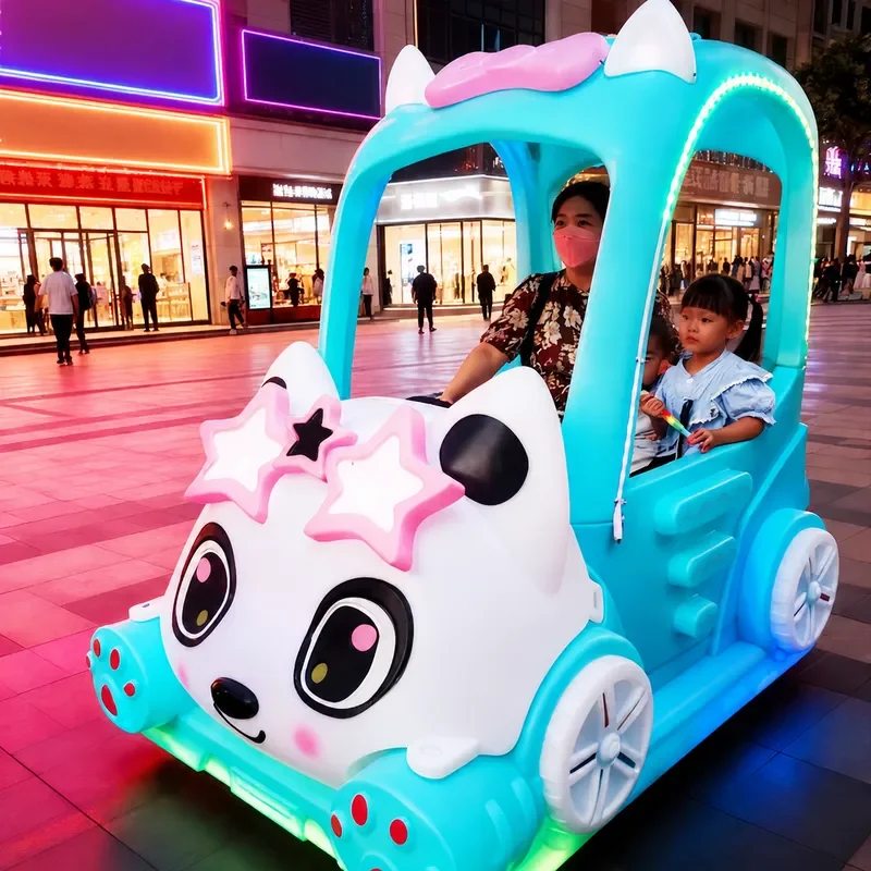 Manufacturer Direct Square Luminous Bumper Car Double Electric Amusement Ride for Night Market Shopping Mall Entertainment