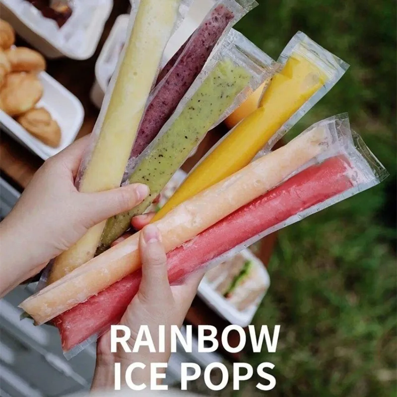 2025 Summer DIY Disposable Popsicle Bag Food Grade PE Material Disposable Household Transparent Fresh Ice Bag Homemade Popsicle