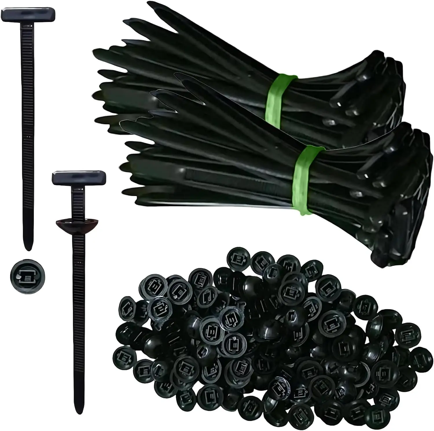 

AOHEWEI 10-300PCS Nylon Universal Cable Tie Buckle, Zip Ties Heavy Duty with Pin & Button Design, Car Daily Repair,