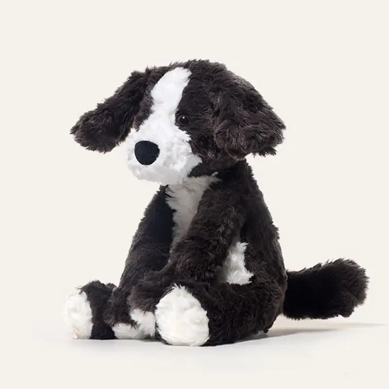 Peluche rembourrée Border Collie, poupée confortable, jouets animaux simulés, oreiller doux, décoration à câliner, cadeaux pour enfants, 24cm