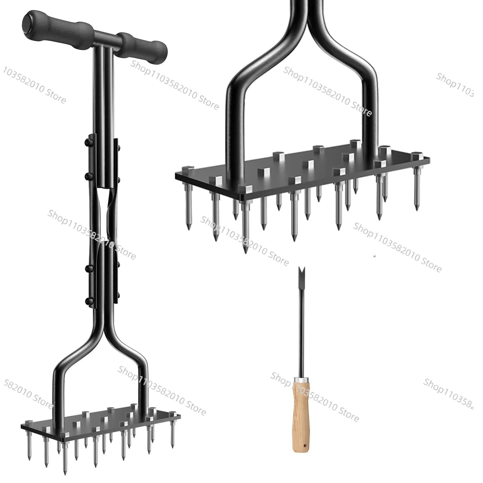 Manual Soil Loosener & Tiller, Lawn Aerator, Soil Sampler, Gardening Tool for Fertilizing and Ventilation