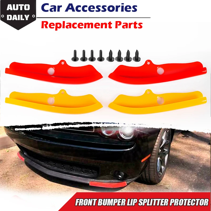 

Rhyming 2pcs Front Bumper Spoiler Diffuser Guard Cover Splitter Protector Lip Fit For Dodge Challenger R/T Scat Pack 2015-2022