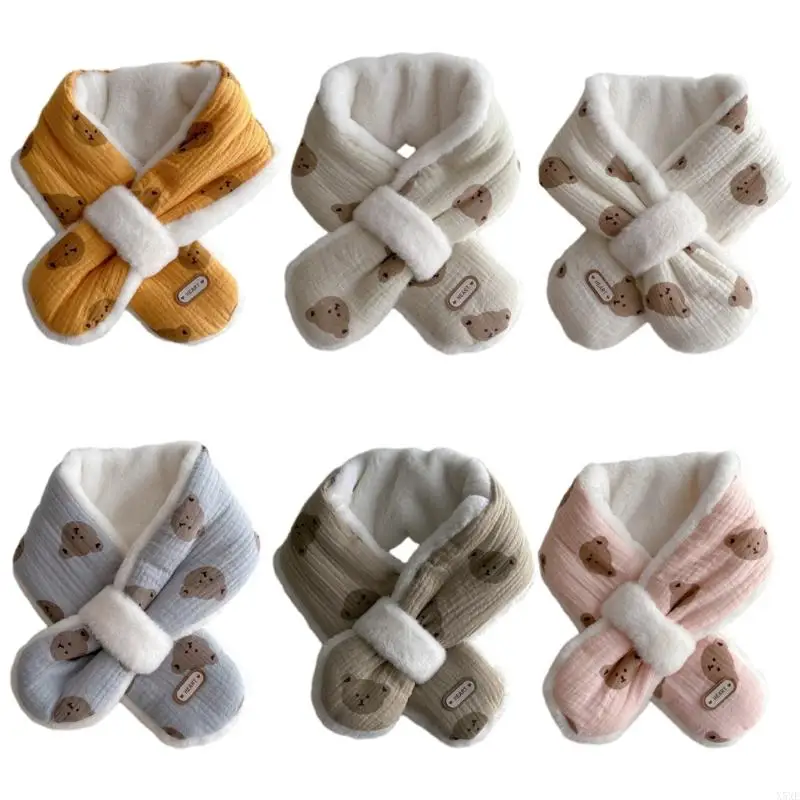 X5xe schattige cartoonbeer baby sjaal warm en gezellige halsdoek herfst winteraccessoires