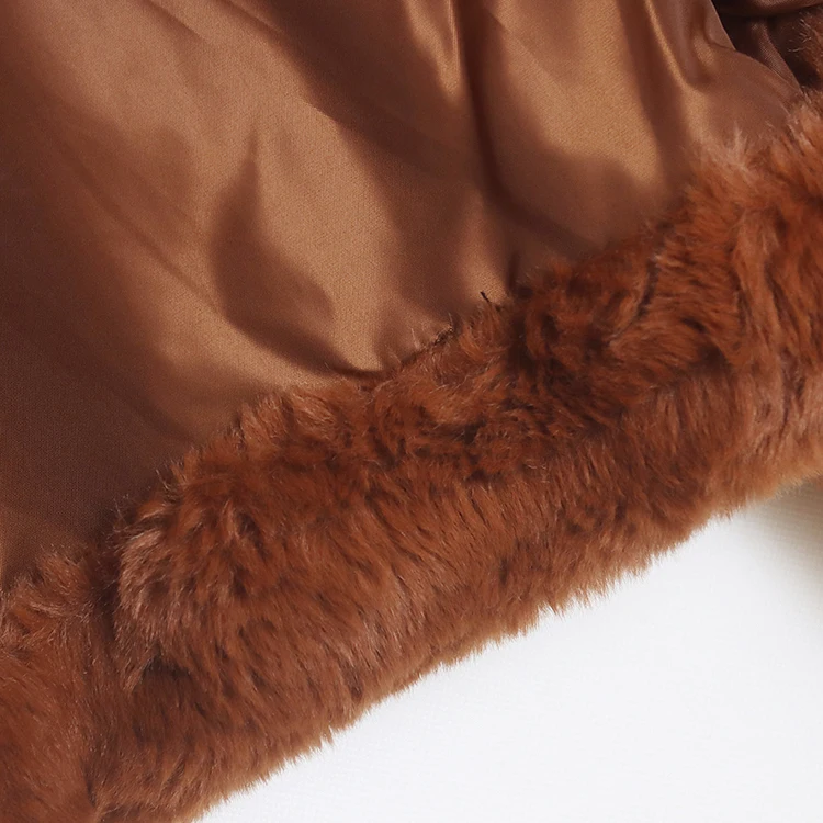 معطف فرو أرنب قصير سميك بياقة سحاب عصري ملابس خارجية دافئة عالية الخصر محاكاة المنك سترة نسائية أنيقة