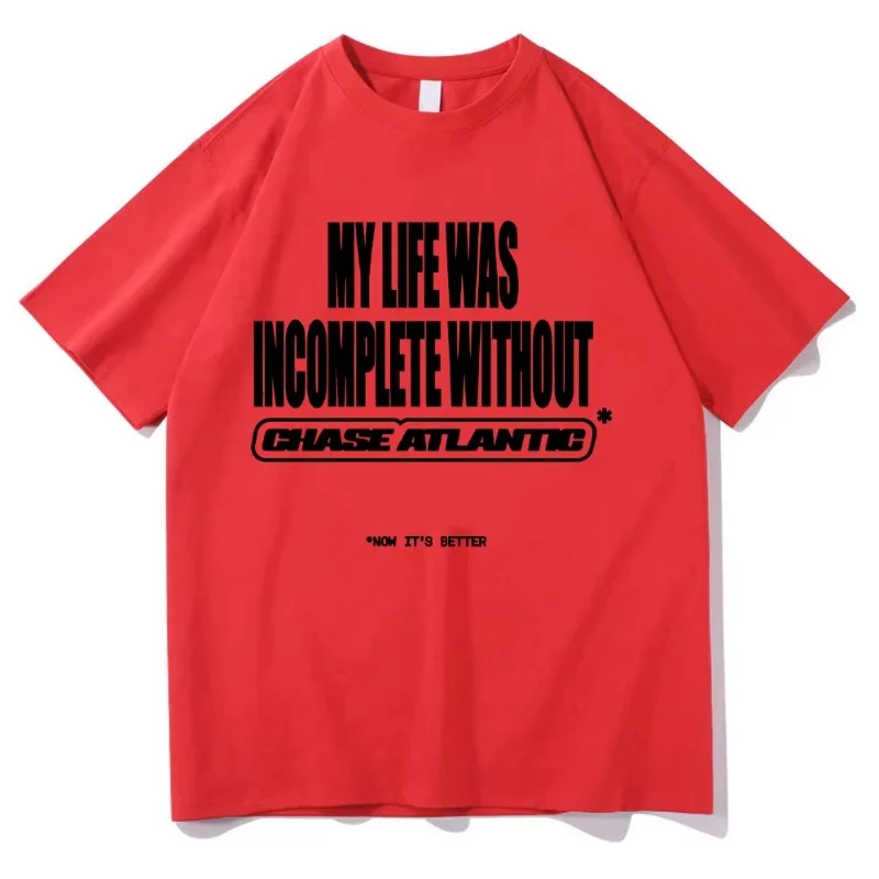 Chase Atlantic Mylife Was Incomplete Graphic T Shirt Hip Hop Rock Band Clothing T-shirt Unisex Cotton Tees Women Clothes Tops