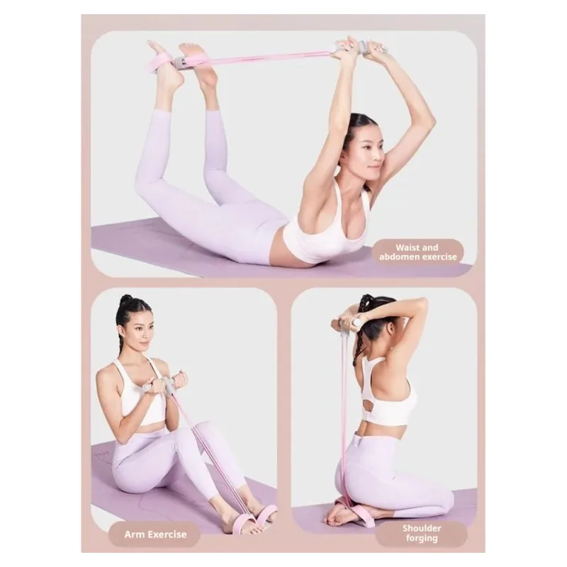 Fitness stretcher stirrup stretcher long pull unchanged sit-ups aids men and women 8 word tension rope fitness thin stomach