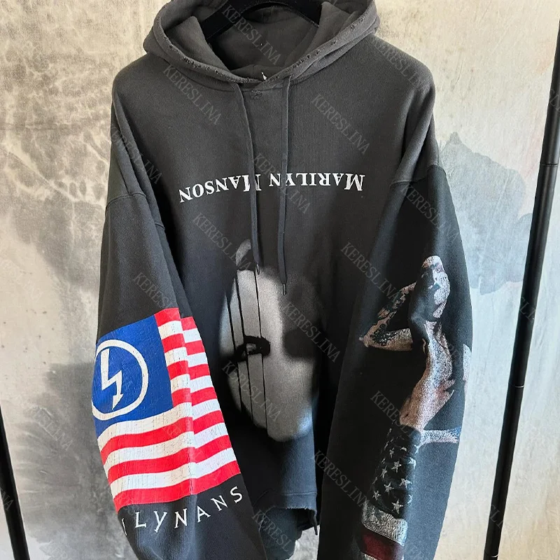 가을과 겨울 유니섹스 풀오버 스웨트 셔츠 하이 스트리트 힙합 그런지 펑크 Y2K 하라주쿠 패션 고급 올 매치 스웨트 셔츠