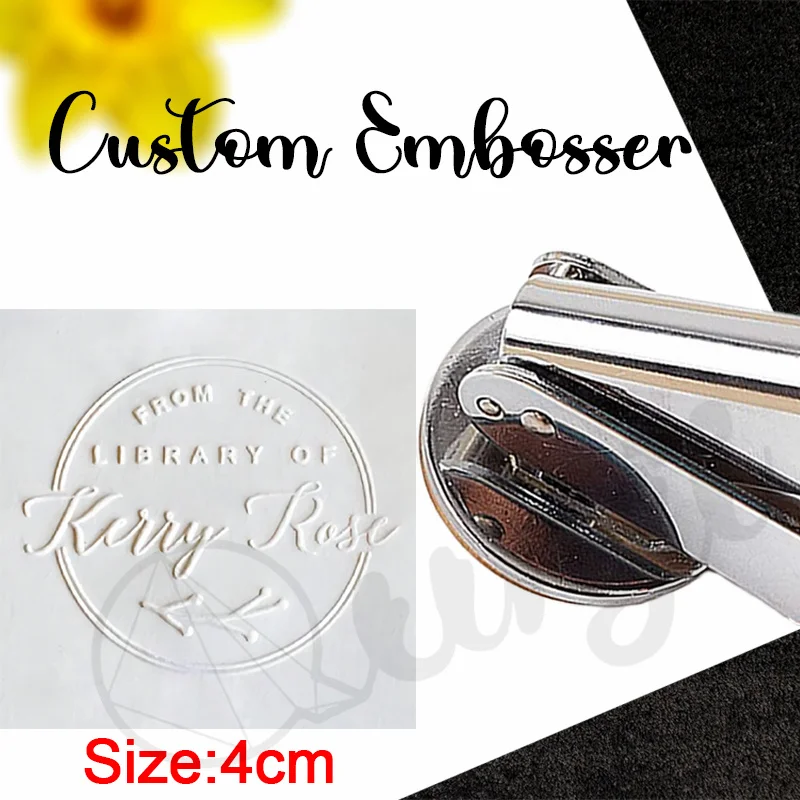 Personalized Book Embosser Your own Designs Ex Libris Custom Embosser Seal Stamp Personalized Customized 4cm From the library of