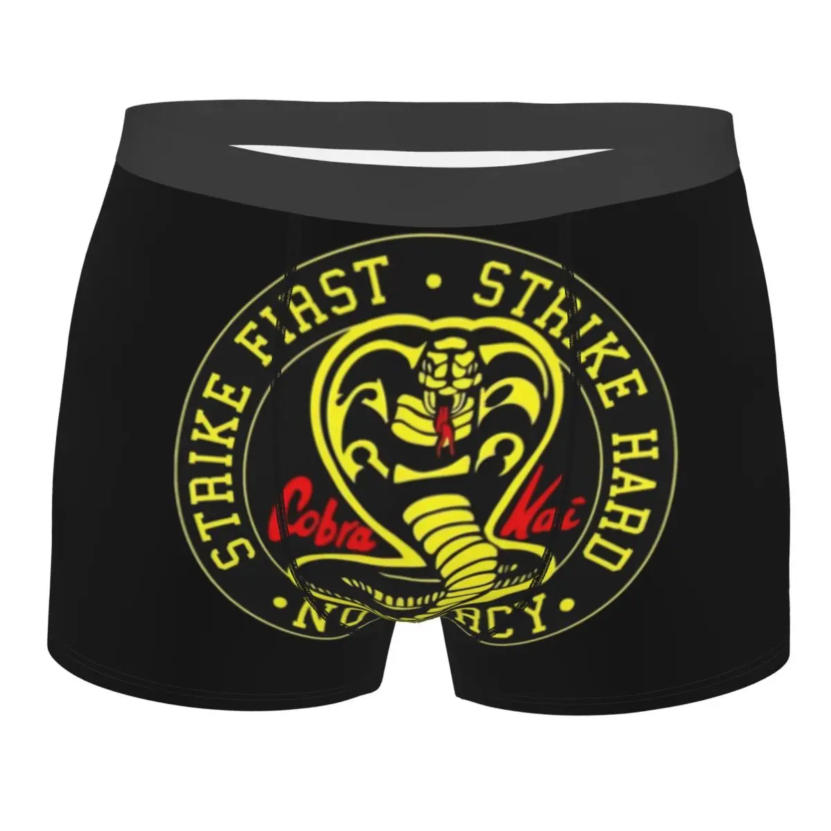 Custom Cobra Kai Round Boxer Shorts Men 3D Printed Male Soft Dojo Underwear Panties Briefs