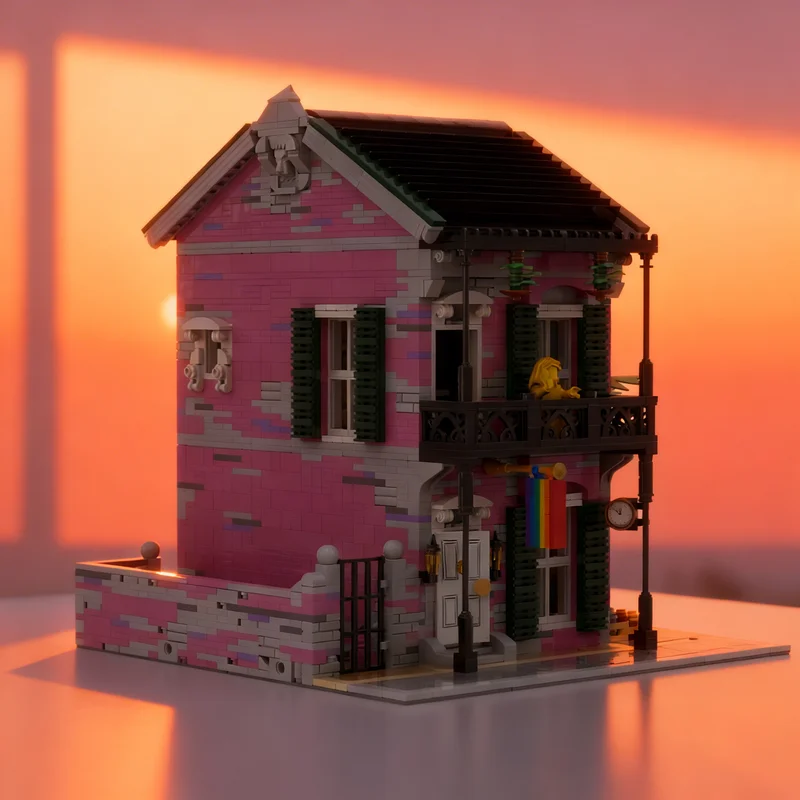 

3636 деталей MOC: Модульная модель дома-капоте, строительные блоки для создания уличной сцены, креативный подарок для самостоятельной сборки, декор для демонстрации, премиум-класс для взрослых и детей