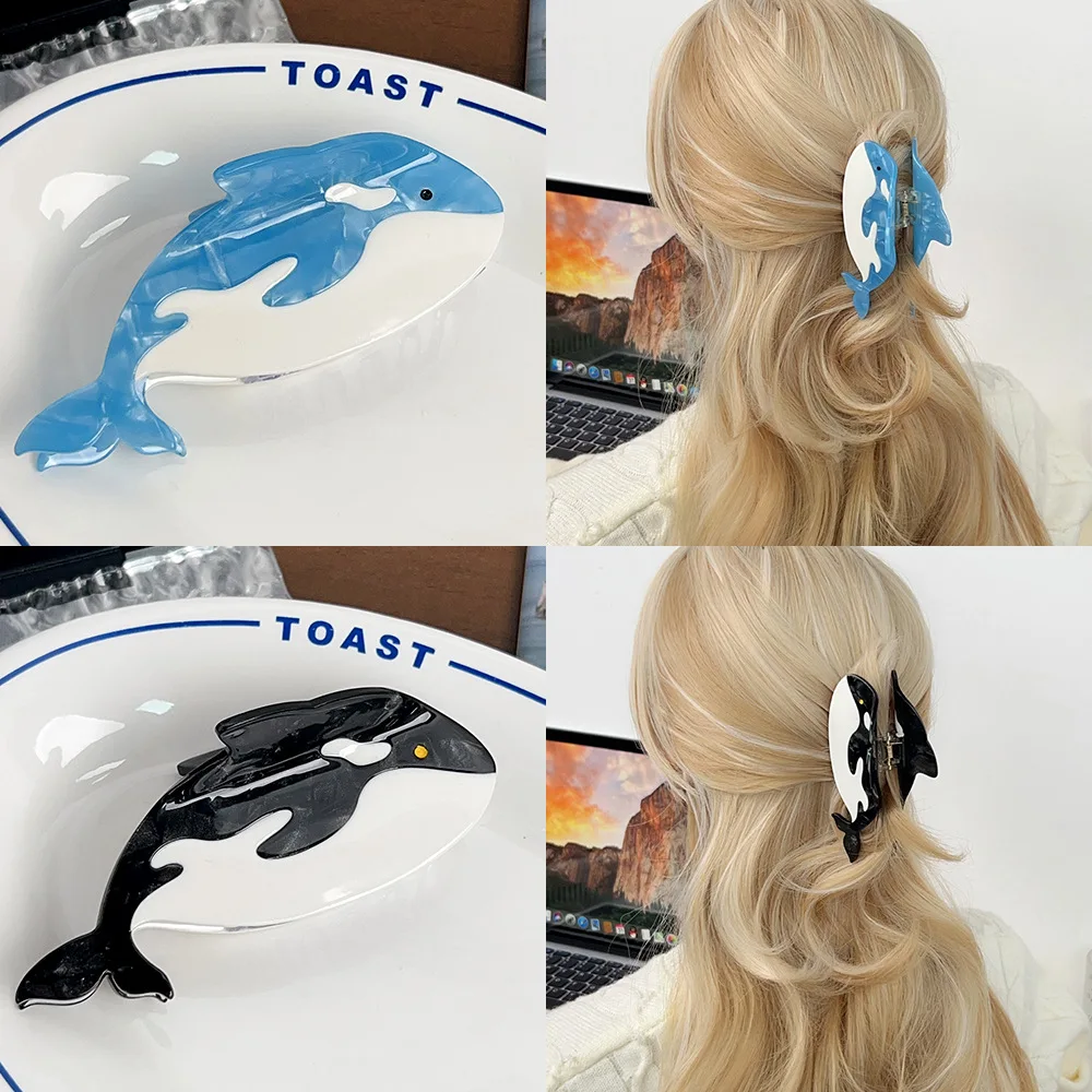 

Новый океанский коготь кита, заколка для волос в виде животного, заколка для волос, милый аксессуар для волос в виде акулы на затылке