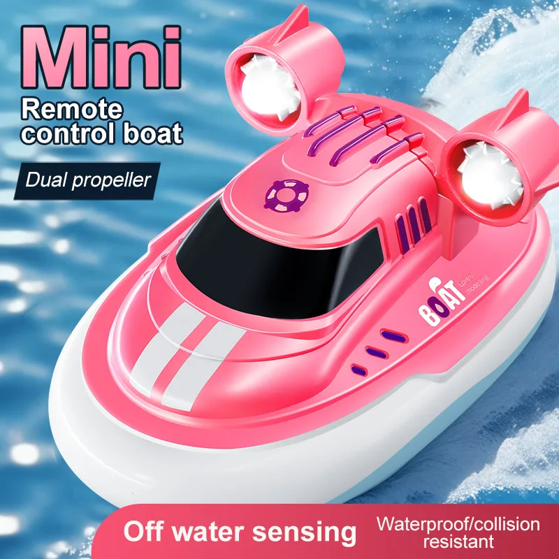 

1:32 Mini RC Boat 15km/h Electric RC Speedboat Radio Remote Controlled Ship With LED Light Palm Boat Pool Models Christmas Gifts