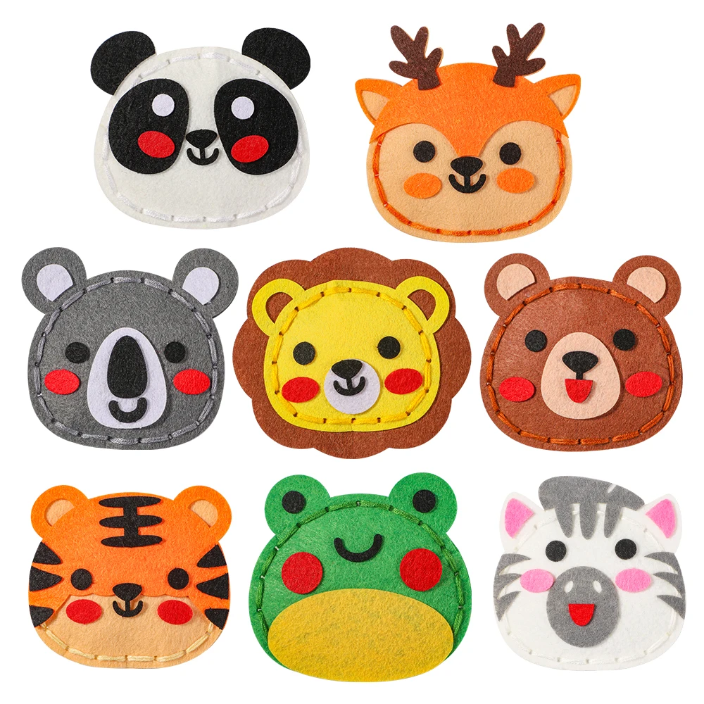 

8-piece Forest Animal DIY Sewing Kit Beginner Handicraft Material Pack Cute Cartoon Animal Tiger Panda Pendant Birthday Gift Cr