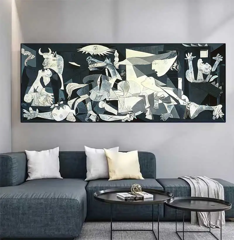 Famous Picasso Guernica Art Canvas Painting Reproductions Print on Canvas Posters Wall Art Picture for Living Room Home Decor