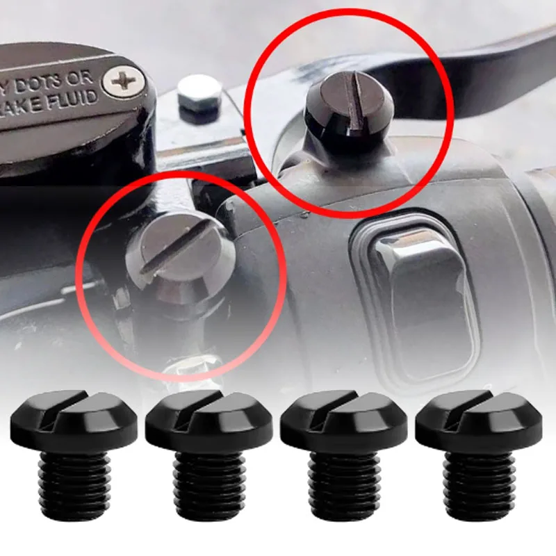 4Pcs M10 Left Right Hand Thread Mirror Hole Caps Universal Fit Motorcycle Mirror Hole Blanking Plugs Screws Bolts