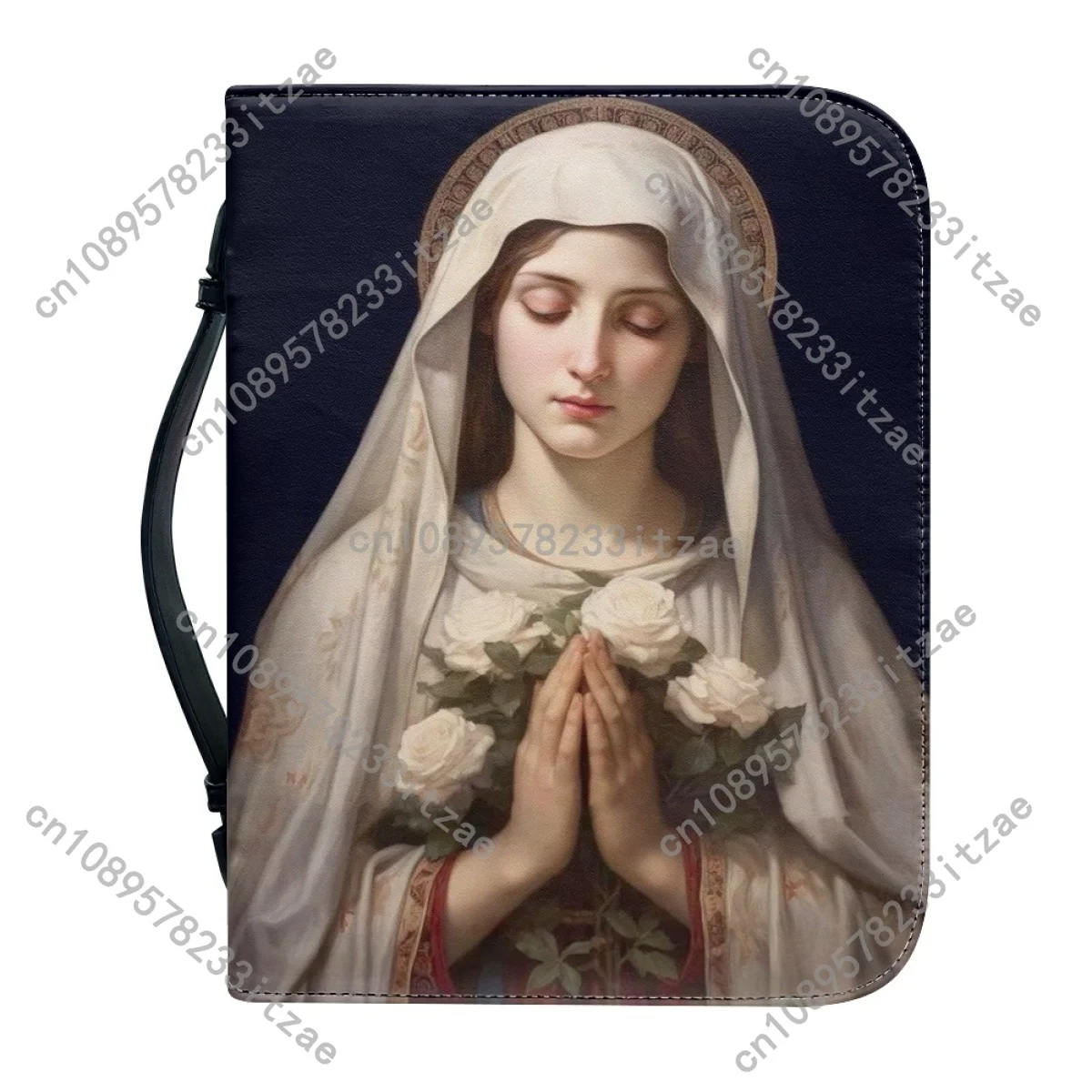 حقائب يد جلدية PU للنساء موضة جديدة مريم العذراء نمط طباعة حقيبة الكتاب المقدس المسيحية الكتاب المقدس دراسة كتاب صناديق التخزين المقدسة #3