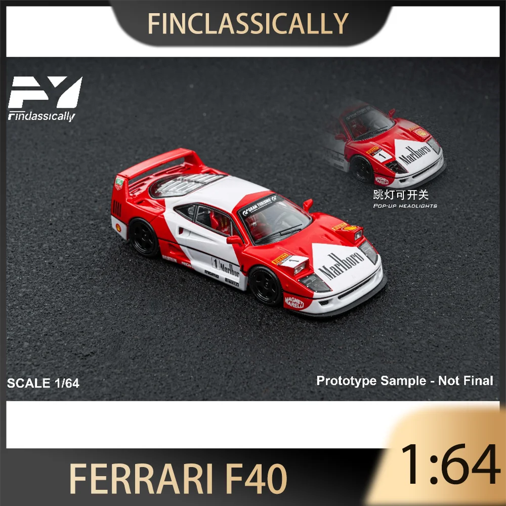 

Finclassically 1:64 Ferrari F40 Alloy Premium Diecast Vehicle Model Toys Collectible Display Piece