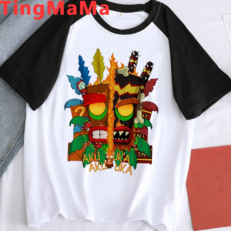 Kawaii Crash Bandicoot T Shirt Men Anime T-shirt Harajuku Shirt Cartoon Graphic Tees Unisex Fashion Hip Hop Tops Tshirt Male