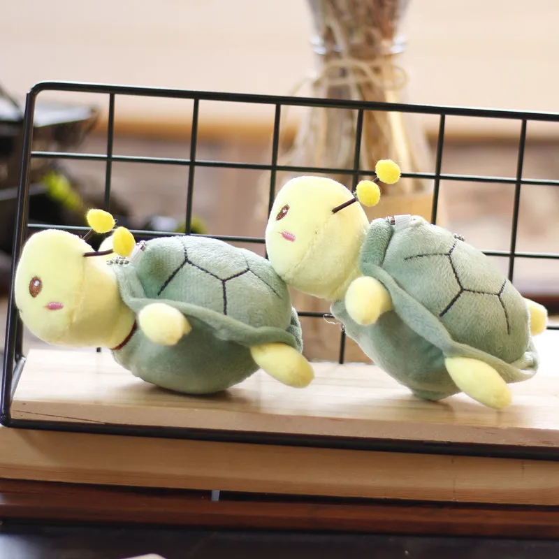 13cm Cute Turtle Pendant Cartoon Plush Turtle Bee Toy Can Be Split Doll Bee School bag Pendant Keychain Girl Gift