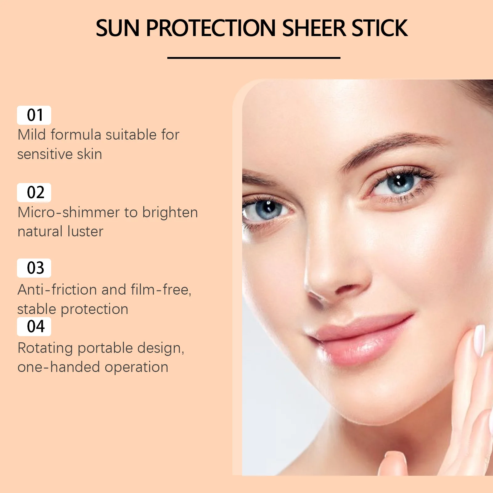 Sun Protection Sheer Stick Spf 40+ Glow Sunscreen Oil Control Brightening Face Non-greasy Lasting UV Protective Sunblock Cream
