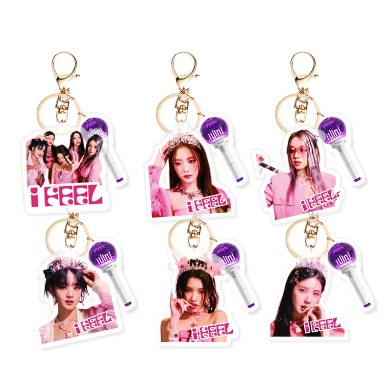 KPOP (G)I-DLE I AM Free-TY Concert Pendant Keychain HD Acrylic Figure Lightstick Keyring SoYeon MiYeon YuQi Fans Collect Gifts