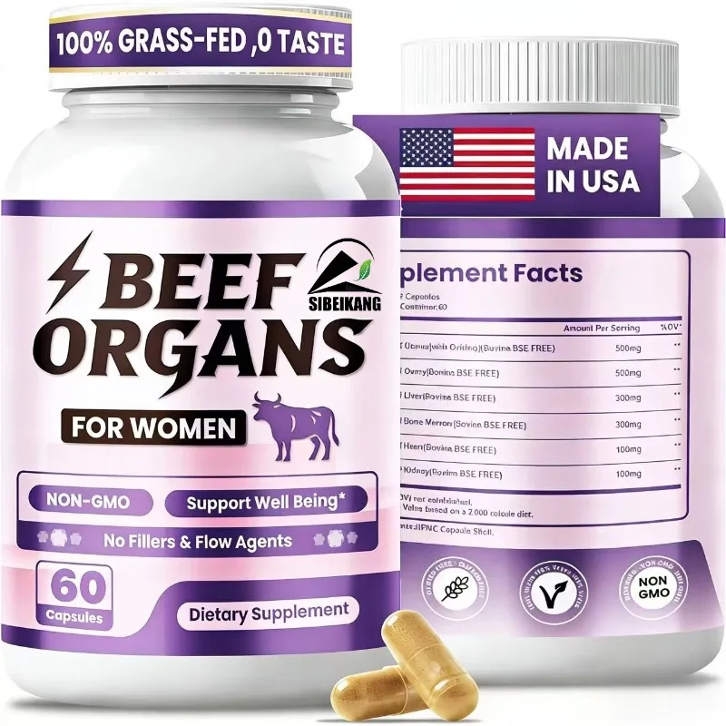 

Beef Organ Supplement Capsules - for energy and overall health, grass fed 60 capsules