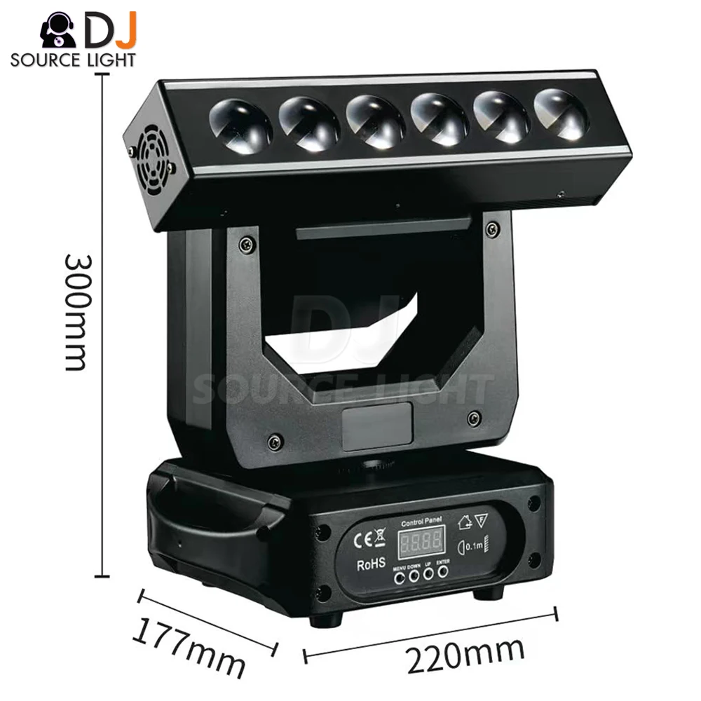 Imagem -02 - Led Moving Head Light com Strobe Controller dj Disco Lâmpada Rotação Infinita Lâmpada Xyz 4in 6x20w Pcs por Lote