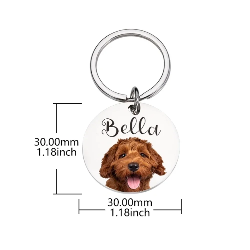 Custom Pet Image Pet ID Tag Personalized Photo Pet Tag Dog Cat Name Number Anti-lost ID Collar for Puppy Kitten Accessories