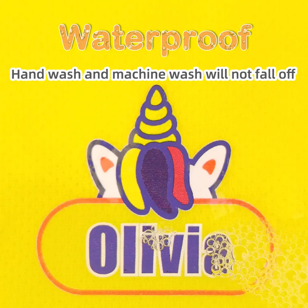 Custom Iron on Name Sticker Personlized Heat Transfers for Clothes Stickers Print on T-Shirt Tag Hoodies Patches Clothing Label view 2
